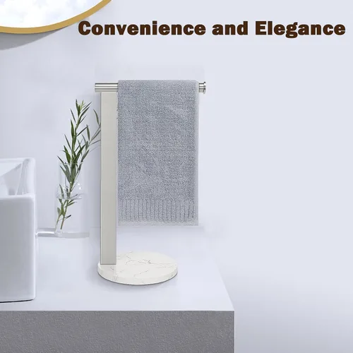 Vista 7 de Soporte para toallas de mano para baño, toallero de mano en forma de L, toallero de cocina, organizador de encimera, material de acero inoxidable