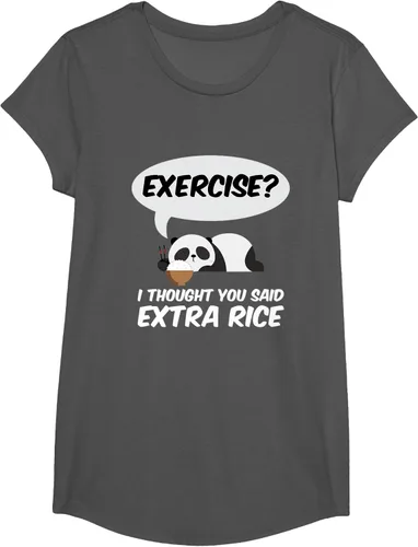 Vista 33 de ¿Ejercicio? I Thought You Said Extra Rice Panda Gift T-Shirt, Negro, S