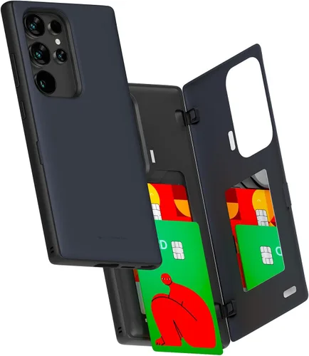Vista 128 de GOOSPERY Funda tipo cartera para Samsung Galaxy S22 Ultra, [tarjetero] parachoques magnético de puerta con cierre automático, cubierta protectora