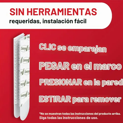 Vista 6 de Tiras para colgar cuadros Command de gran capacidad de 20 lb, tiras blancas resistentes de tamaño extra grande, 16 pares