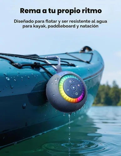 Vista 3 de Bluetooth Shower Speaker IPX7 Waterproof: Removable Suction Cup, Blue Azul