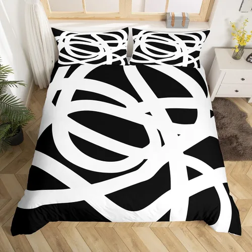Vista 19 de Manfei Juego de ropa de cama de silueta de ciervo, tamaño individual, funda de edredón con patrón de flechas y cuernos con 1 funda de almohada