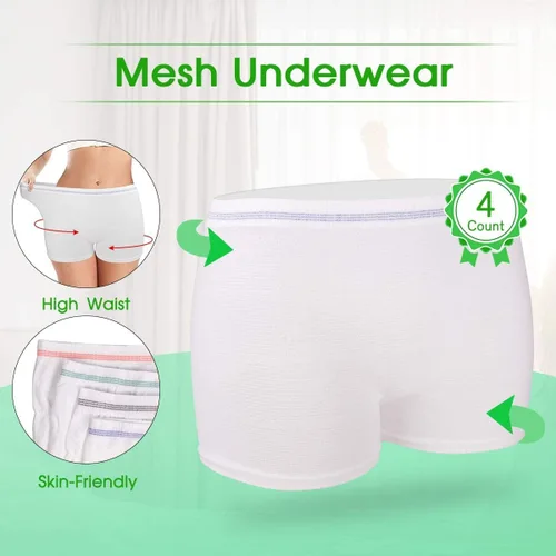 Vista 6 de Mesh Underwear Postpartum 8 Count Disposable Postpartum Underwear Hospital Mesh Panties for Post C-Section, Maternity Briefs