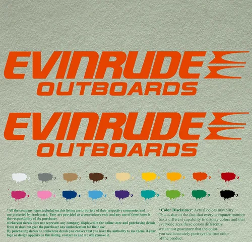Vista 16 de Evinrude - Juego de 2 calcomanías de vinilo de repuesto compatibles con motor fuera de borda (12 pulgadas, negro 070)