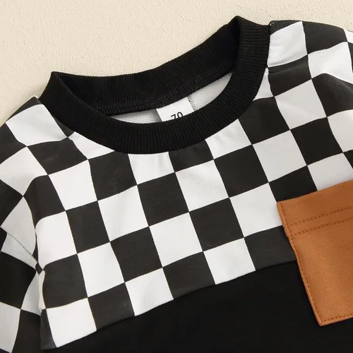 Vista 35 de Conjunto de sudadera de manga larga con cuello redondo y pantalones deportivos para bebés, ropa de invierno para bebé