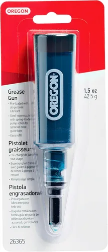 Vista 5 de Oregon Kit de afilado universal de 7 piezas y pistola de engrase para motosierras, lubricante multiusos precargado, fácil de recargar, universal