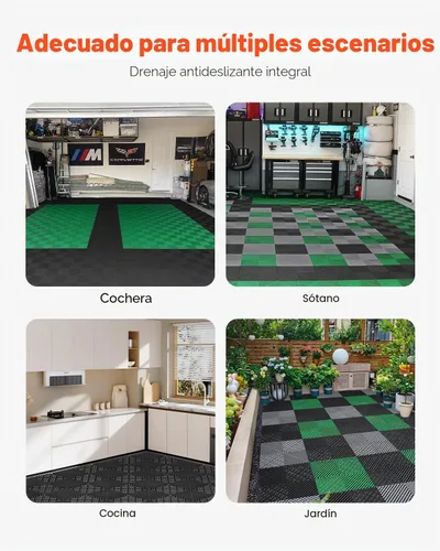 Vista 6 de VEVOR Tapete de Drenaje Entrelazado, Cojín Modular Entrelazado de 12" x 12", 12 Piezas de Tapetes de Drenaje de Empalme, Baldosa de Piso de Drenaje
