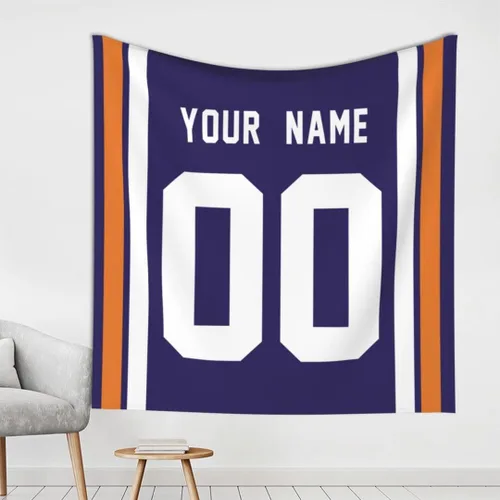 Vista 19 de Tapiz personalizado de fútbol americano personalizado con cualquier nombre, tapiz de 59 x 59 pulgadas, para colgar en la pared, gimnasio, deportes