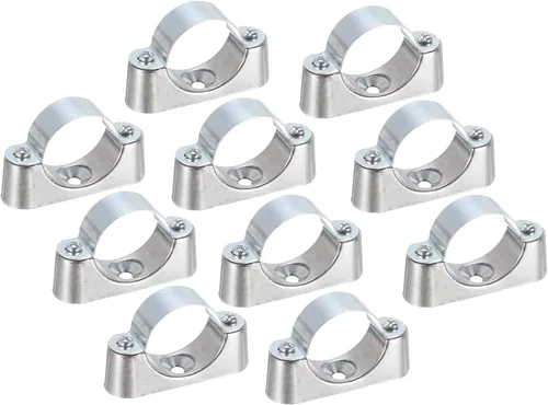 Vista 11 de UXCELL Paquete de 10 soportes de tubo - Abrazaderas para tubos de metal de 0.630 in de diámetro exterior, soportes de pared y techo