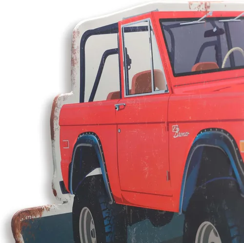 Vista 21 de Ford Logo Evolution - Letrero de metal vertical en relieve – Letrero vintage de Ford para garaje o cueva de hombre