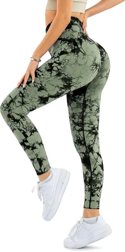Vista 9 de A AGROSTE Leggings de entrenamiento sin costuras para mujer con bolsillos, levantamiento de glúteos, leggings de gimnasio de cintura alta