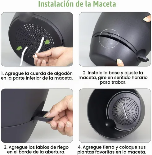 Vista 5 de Meowell Macetas grandes de 12 pulgadas con riego automático para plantas de interior y exterior, macetas para flores con orificios de drenaje