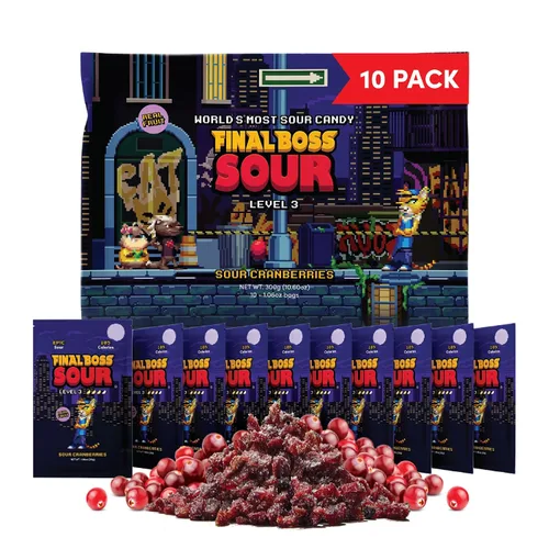 Vista 7 de Final Boss Sour Candy Todos los niveles, paquete variado, paquete de 6 – Hecho con frutas secas reales, sin colores artificiales, sin sabores