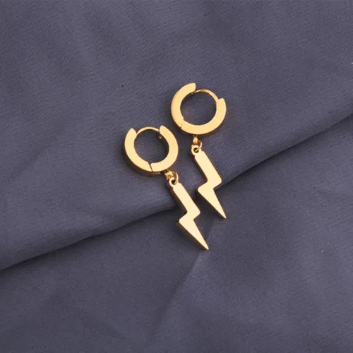 Vista 4 de TTJHGYQO Aretes de cruz chapados en oro para mujer, chapados en oro, delicados aretes hipoalergénicos, cruzrayo