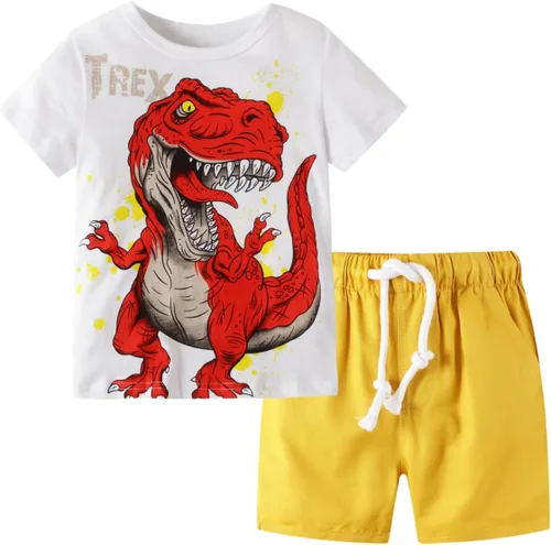 Vista 26 de Conjunto corto de ropa de verano para niños pequeños, de algodón Bs20-tz51