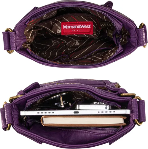 Vista 5 de Montana West Crossbody Bag for Women Soft Washed Leather Multi Pocket Shoulder Purses