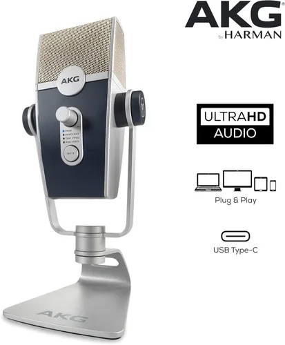 Vista 10 de AKG Pro Audio Lyra Ultra-HD USB C Micrófono para grabación, transmisión, juegos, podcast, ASMR en PC y Mac, micrófono de condensador para laptop