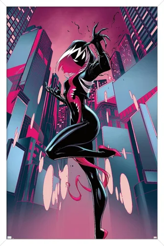 Vista 12 de Trends International Marvel Comics Ghost Spider Venom - Póster de pared de Spider-Gwen #24, 22.4 pulgadas de largo x 14.7 W, versión enmarcada