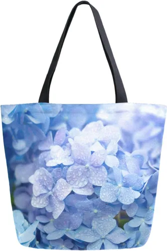 Vista 8 de Naanle Bolsa de lona para mujer, bolso de hombro casual con hoja de palma, reutilizable, multiusos, resistente, para compras, comestibles, algodón