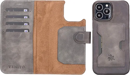 Vista 69 de Venito Florence - Funda de piel compatible con Samsung Galaxy S9, extra segura con bloqueo RFID, cartera desmontable para teléfono (gris decolorado)