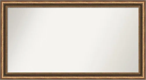Vista 246 de Amanti Art Espejo de baño de bronce para sobre fregadero, 24 x 24 pulgadas, espejo de tocador cuadrado estrecho de bronce Manhattan, marco de madera