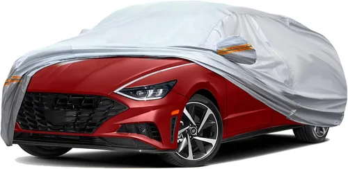 Vista 28 de TUCAREST - Funda de auto completa de 6 capas de alta calidad, diseño de cremallera de carcasa dura, impermeable, resistente a la intemperie