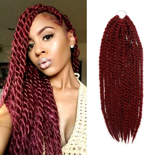 Vista 21 de Glam21USA sintético Jumbo Senegalese Twist sintético de 12 pulgadas 2-Azul
