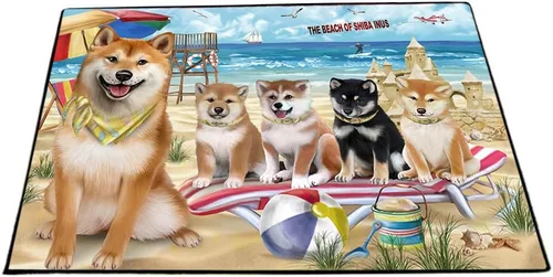 Vista 11 de Tapete antideslizante para puerta de mascotas, para interiores y exteriores del 4 de julio, para perros Shiba Inu, tapete lavable con retratos