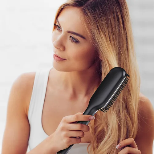 Vista 6 de PRITECH Cepillo para alisar el cabello iónico 250-450 °F Calefacción en ayunas anti-quemaduras y apagado automático, placas anchas de hierro plano