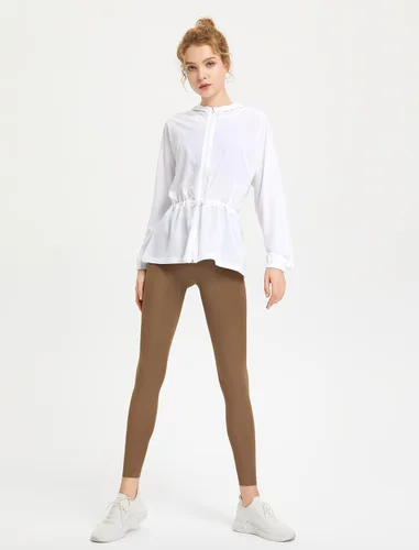 Vista 7 de Locachy Sudadera con capucha para mujer con protección solar UPF 50+, cremallera completa, enfriamiento, activo, correr, sudadera con capucha