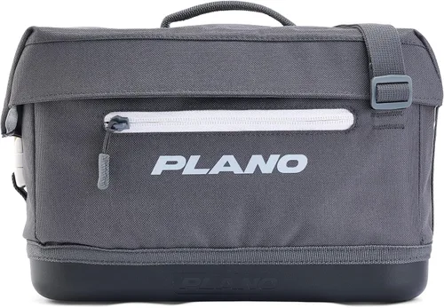 Vista 40 de Plano Bolsa de aparejos de pesca de vanguardia para fines de semana, base impermeable moldeada, almacenamiento espacioso, mangas de herramientas