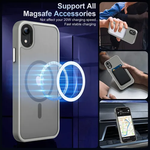 Vista 617 de MOCCA - Funda magnética resistente para iPhone XR de 6.1 pulgadas, compatible con MagSafe, funda con protección contra caídas de grado militar