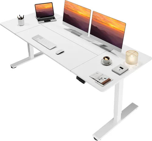 Vista 34 de Escritorio de pie grande ajustable con motor dual de 79 x 31 Blanco