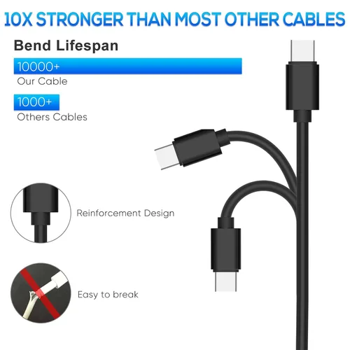 Vista 3 de YUANHOT Kit de carga de controlador para cable de carga y soporte PS VR2, cable de carga 2 en 1 para controlador Playstation 5 VR2, paquete de 2