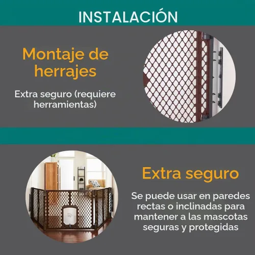 Vista 4 de MyPet Puerta extra ancha para perros con puerta pequeña para mascotas. 38.5 a 103.5 pulgadas de ancho. Puerta para gatos para puerta. Fabricado