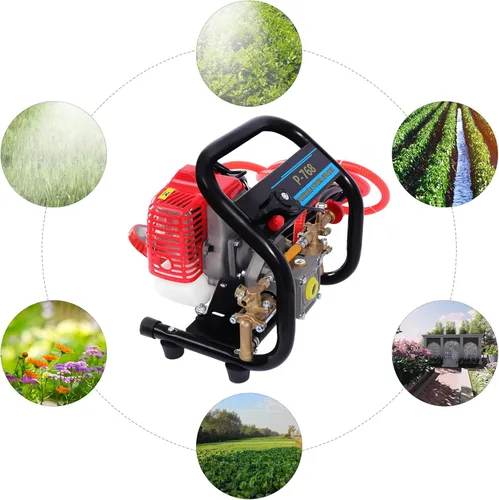 Vista 7 de Pulverizador de polvo de niebla de alta presión de 26CC de 2 tiempos, máquina de pulverización agrícola de gasolina de mano 0.9HP, pulverizador a