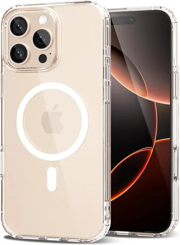 Vista 117 de oakxco Funda magnética transparente compatible con Magsafe, bonita funda delgada y transparente de poliuretano termoplástico no amarillenta, carcasa