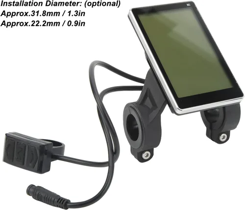Vista 2 de Pantalla LCD de bicicletas eléctricas, instrumento LCD de conversión de bicicletas, pantalla LCD M5 con panel de conector hermético Pantalla