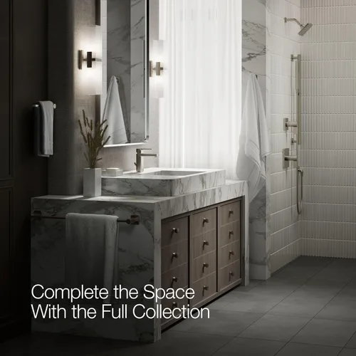 Vista 10 de Kohler 23472-4-BN Parallel® - Grifo para lavabo de baño con mango único, 1.2 gpm, níquel cepillado vibrante