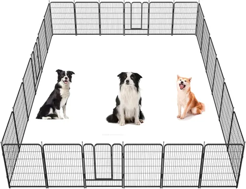 Vista 15 de Corralito para perros, 32/40/45 pulgadas de altura en resistente, plegable para interiores y exteriores, valla antióxido para ejercicio de perros