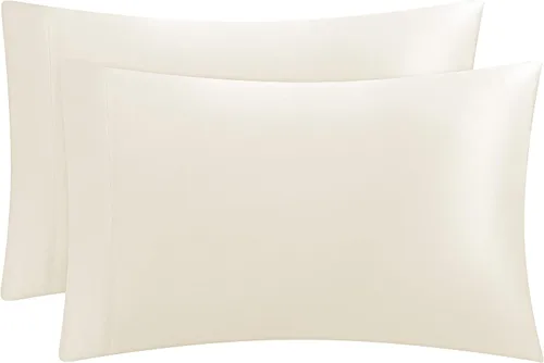 Vista 35 de Juicy Couture Juego de sábanas de satén de tamaño individual, juego de sábanas sedosas de bolsillo profundo con 1 sábana bajera, 1 sábana encimera