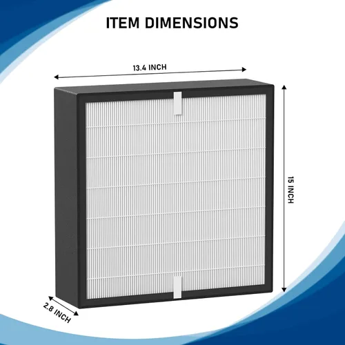 Vista 6 de Silver Carbon FIT50 - Filtro HEPA de repuesto, compatible con purificador de aire BreatheSmart FF50, FIT50, FF50-VOC, paquete de 2