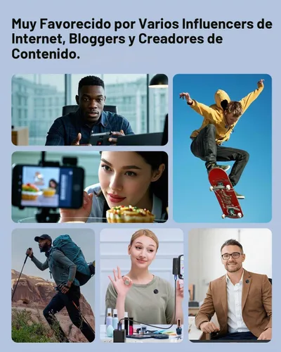 Vista 7 de Caiord Micrófono Lavalier inalámbrico para iPhone Android, creador de Negro