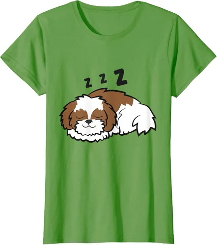 Vista 3 de Camiseta Tired Shih Tzu Dog Cute Sleeping Shih Tzu, Blanco