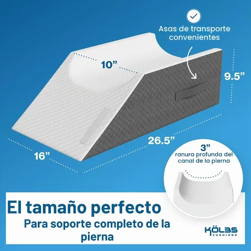 Vista 5 de Kölbs - Almohada doble de elevación de piernas Almohada para después de cirugía Elegante funda de jacquard chic