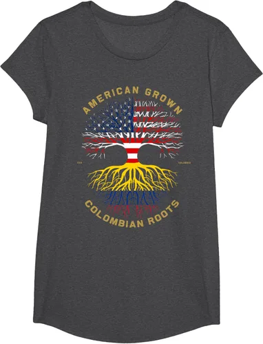 Vista 76 de Camiseta de regalo con la bandera de Estados Unidos con árbol de raíces colombianas