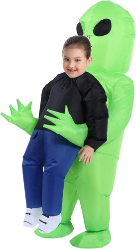 Vista 3 de YEAHBEER Disfraz inflable de jinete de alienígena para Halloween para adultos y niños, disfraz inflable de fiesta de cosplay