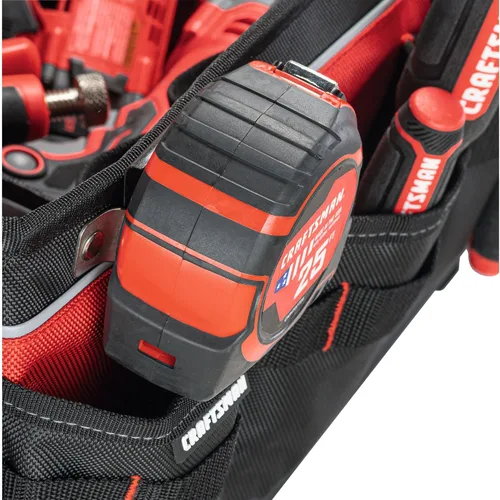 Vista 9 de CRAFTSMAN TRADESTACK Bolsa de herramientas del sistema, bolsa de herramientas de boca abierta resistente, parte inferior dura impermeable, mango