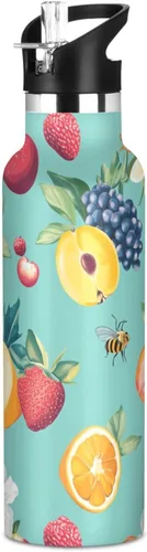 Vista 19 de Botella de agua aislada con popote Kawaii Devon Rex Cats Blush doble pared aislada al vacío ligera para deportes, gimnasio, viajes al aire libre