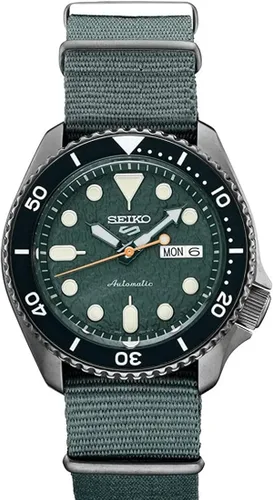 Vista 2 de Seiko 5 Sports SRPD77K1 - Reloj para hombre color verde de acero automático Azul